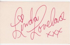 Linda Lovelace autograph