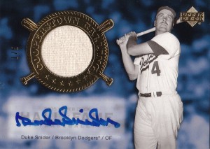 Duke Snider Autographed Game Worn Jersey Upper Deck Trading Card