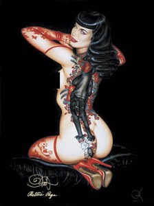 Bettie Page Signed Lithograph