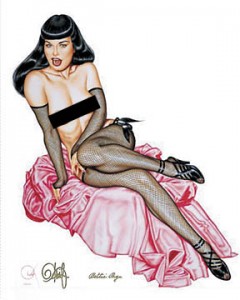 Bettie Page Signed Lithograph