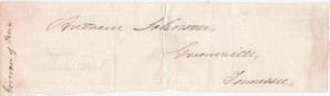 Governor Andrew Johnson Signature