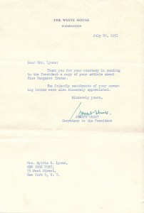 1951 LETTERS FROM THE WHITE HOUSE