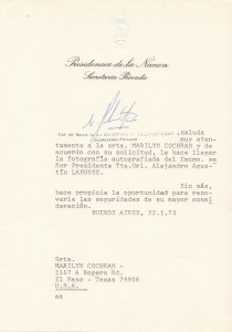 Argentia President Alejandro Agustín Lanusse LETTERHEAD 