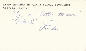 Linda Lovelace Autograph