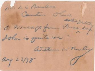 William Mckinley Note